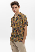 Cat Rose   Print Patterned Men's Regular  Shirt