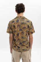 Cat Rose   Print Patterned Men's Regular  Shirt