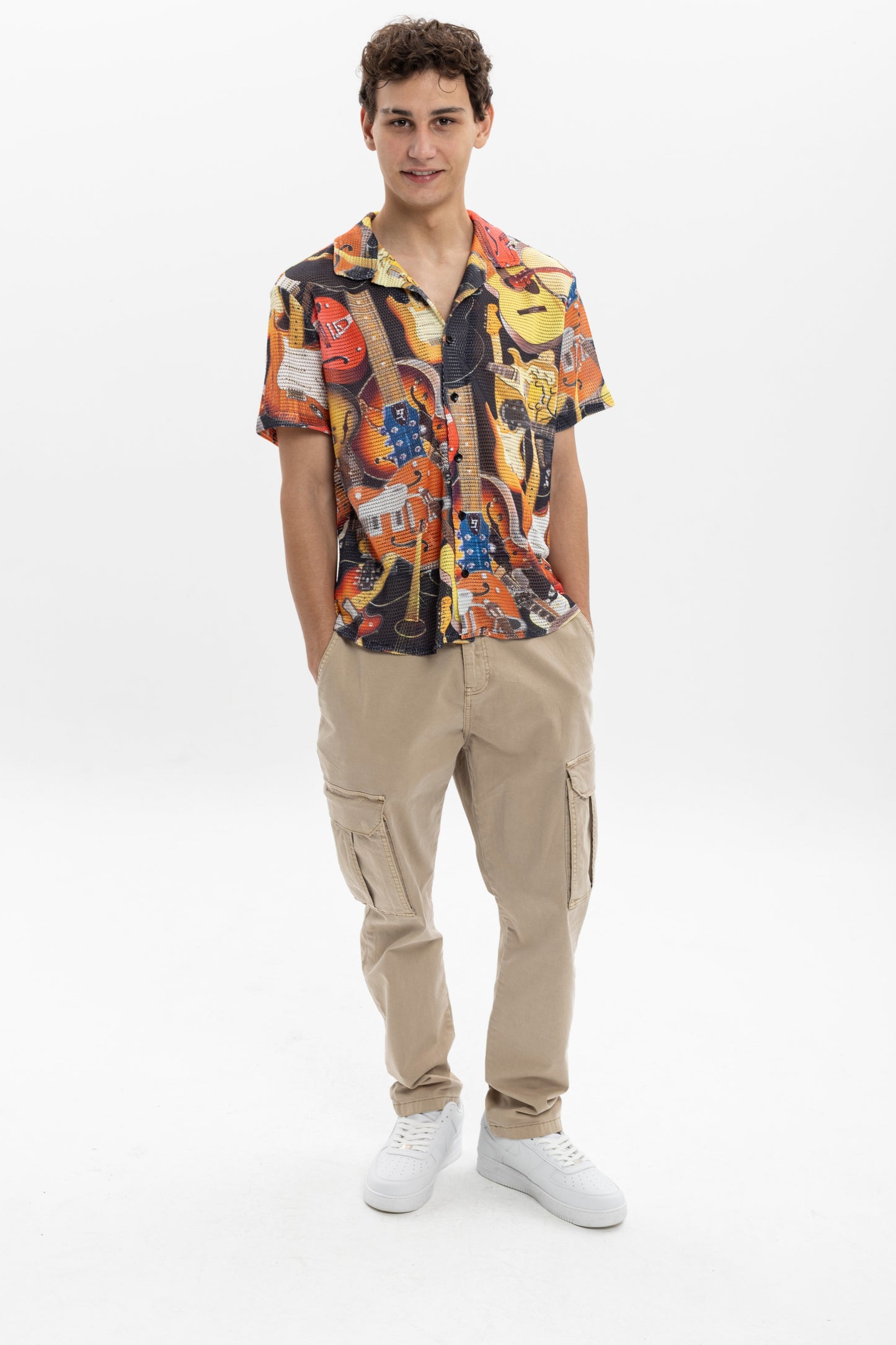 All GuitarFull  Print Patterned Men's Regular  Shirt