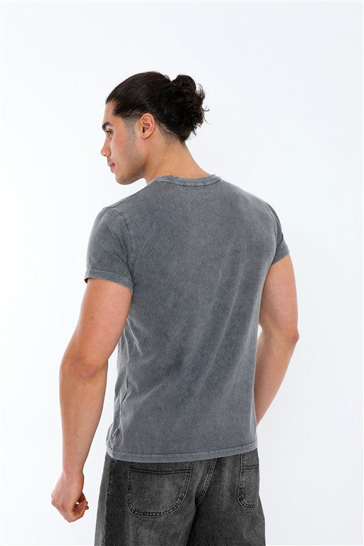 Stone Washed Effect GREAT RAMEN   Printed Cotton  T-shirt