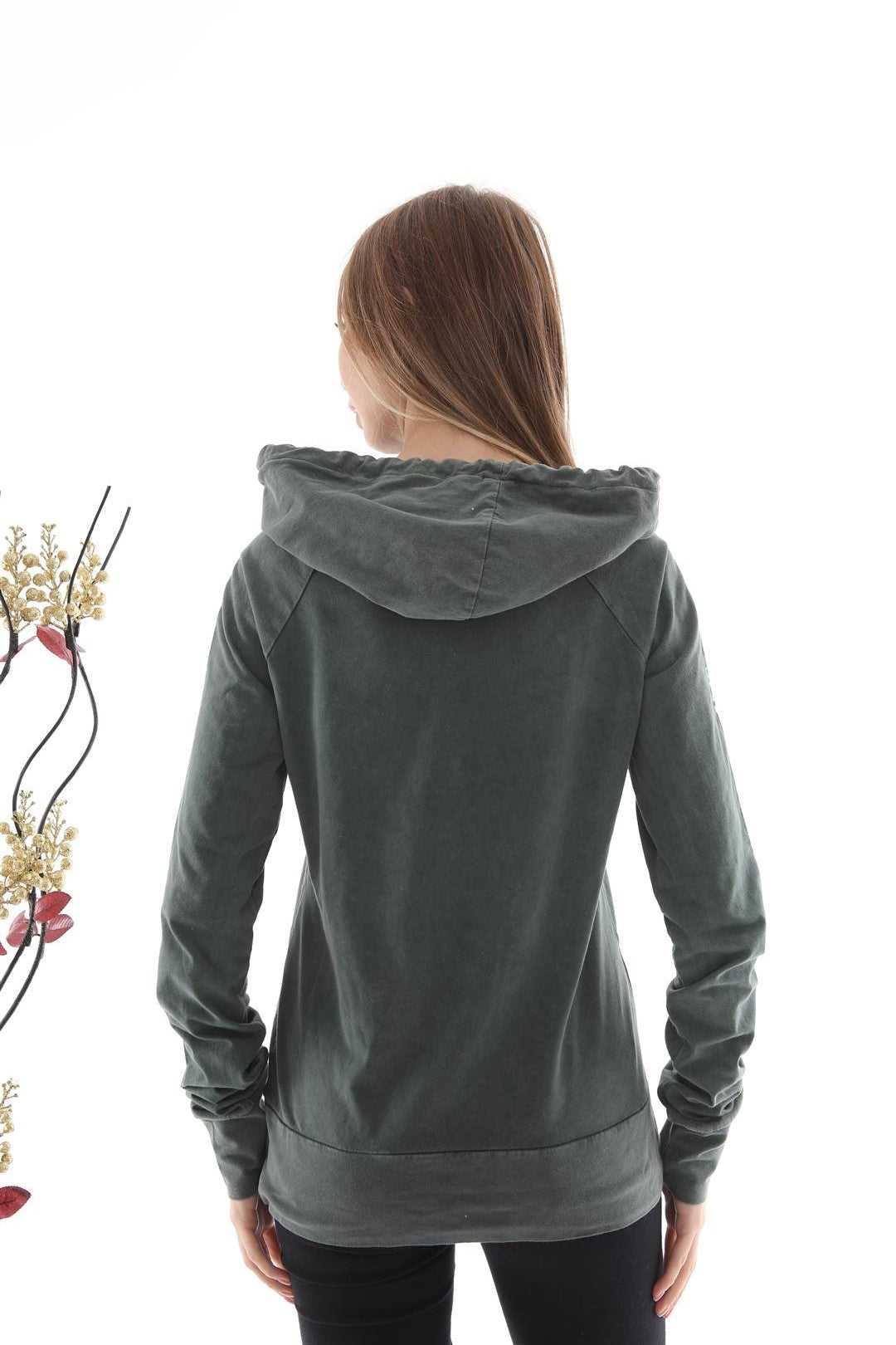 WOMEN   FITTED WASHED COTTON  HOODIE