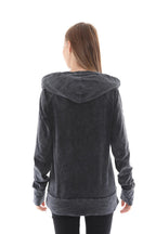 WOMEN   FITTED WASHED COTTON  HOODIE