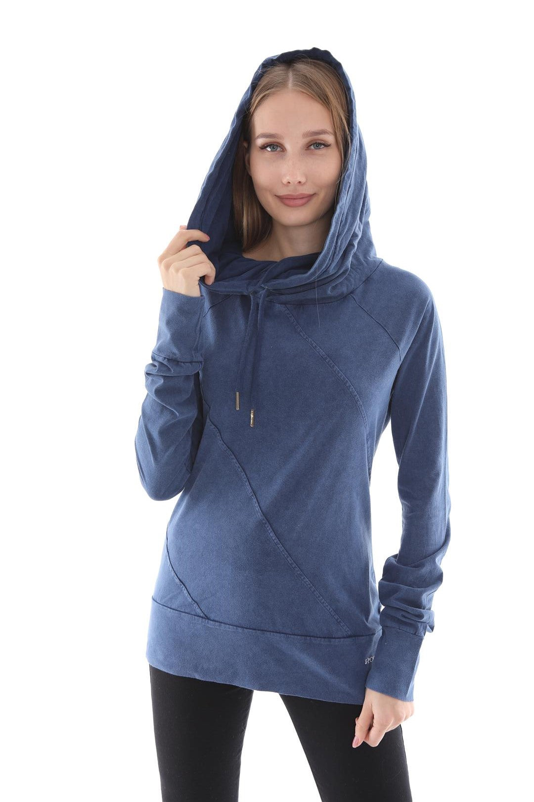WOMEN   FITTED WASHED COTTON  HOODIE