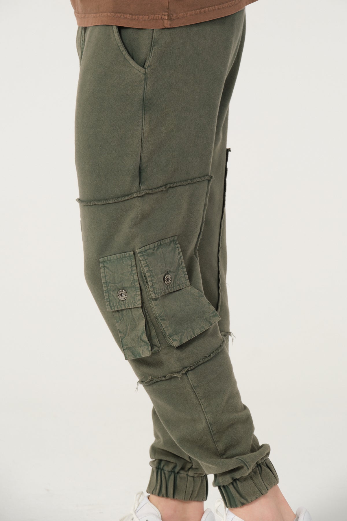 Cargo Style Acid Washed Cotton Trouser