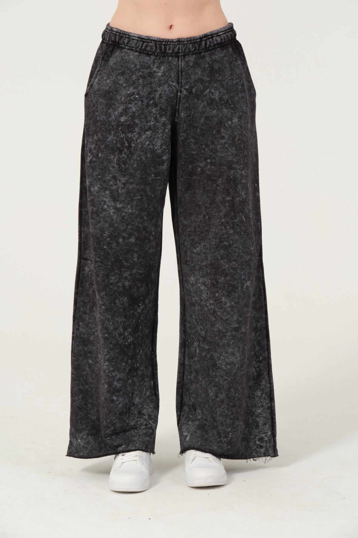 Straight Flare Leg  Women Stone Washed Cotton Trouser