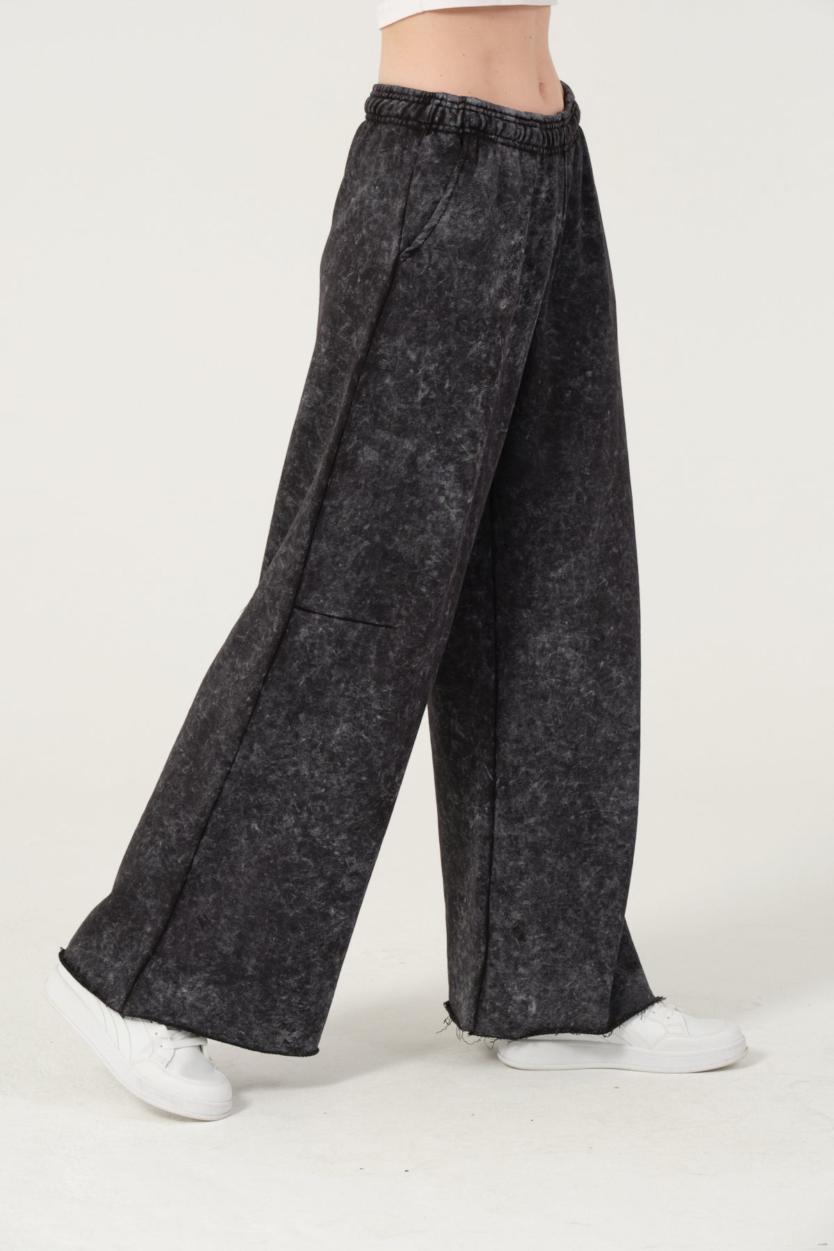 Straight Flare Leg  Women Stone Washed Cotton Trouser