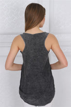 Load image into Gallery viewer, Anthracite Stone Washed I&#39;m Fine Skull Printed Cotton Women Vest
