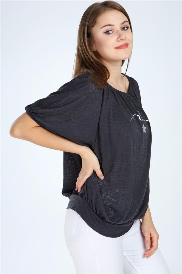 Black Sparkle Smile Women Long Sleeve Top Tee T-shirt Tshirt S-Ponder