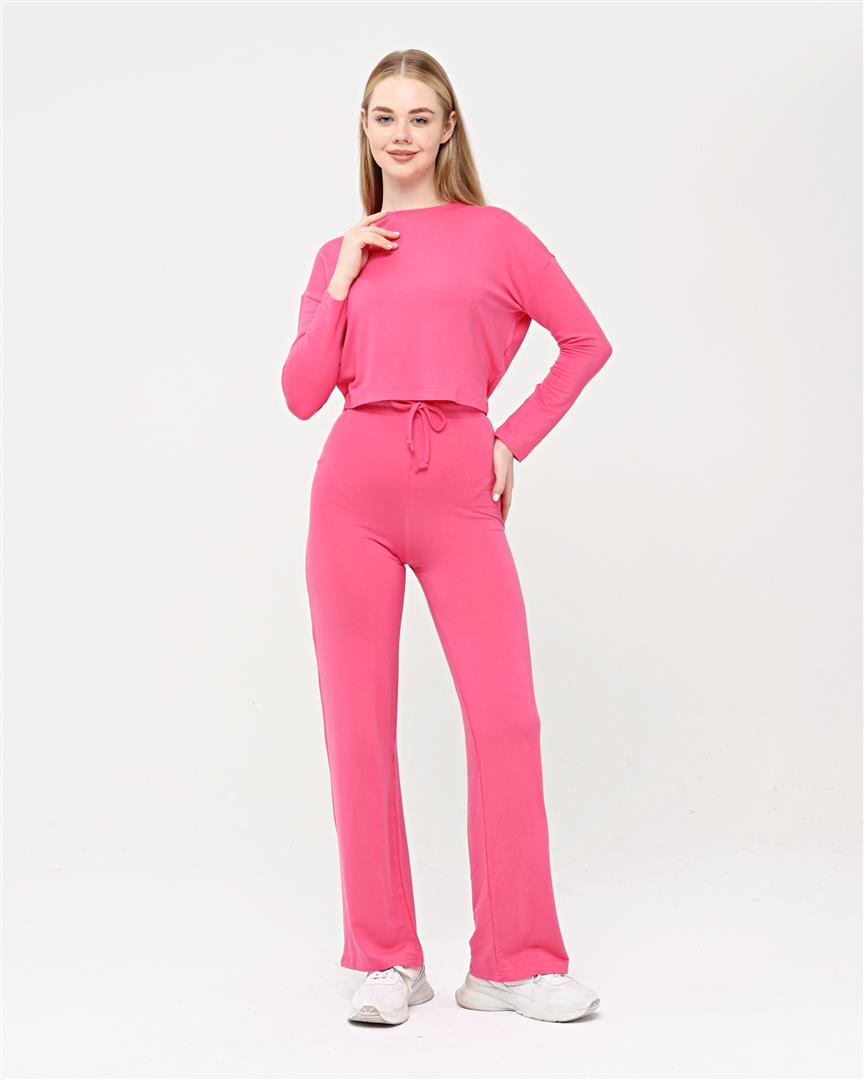 Flare Leg and Crop Top Plain Women Lounge wear Set