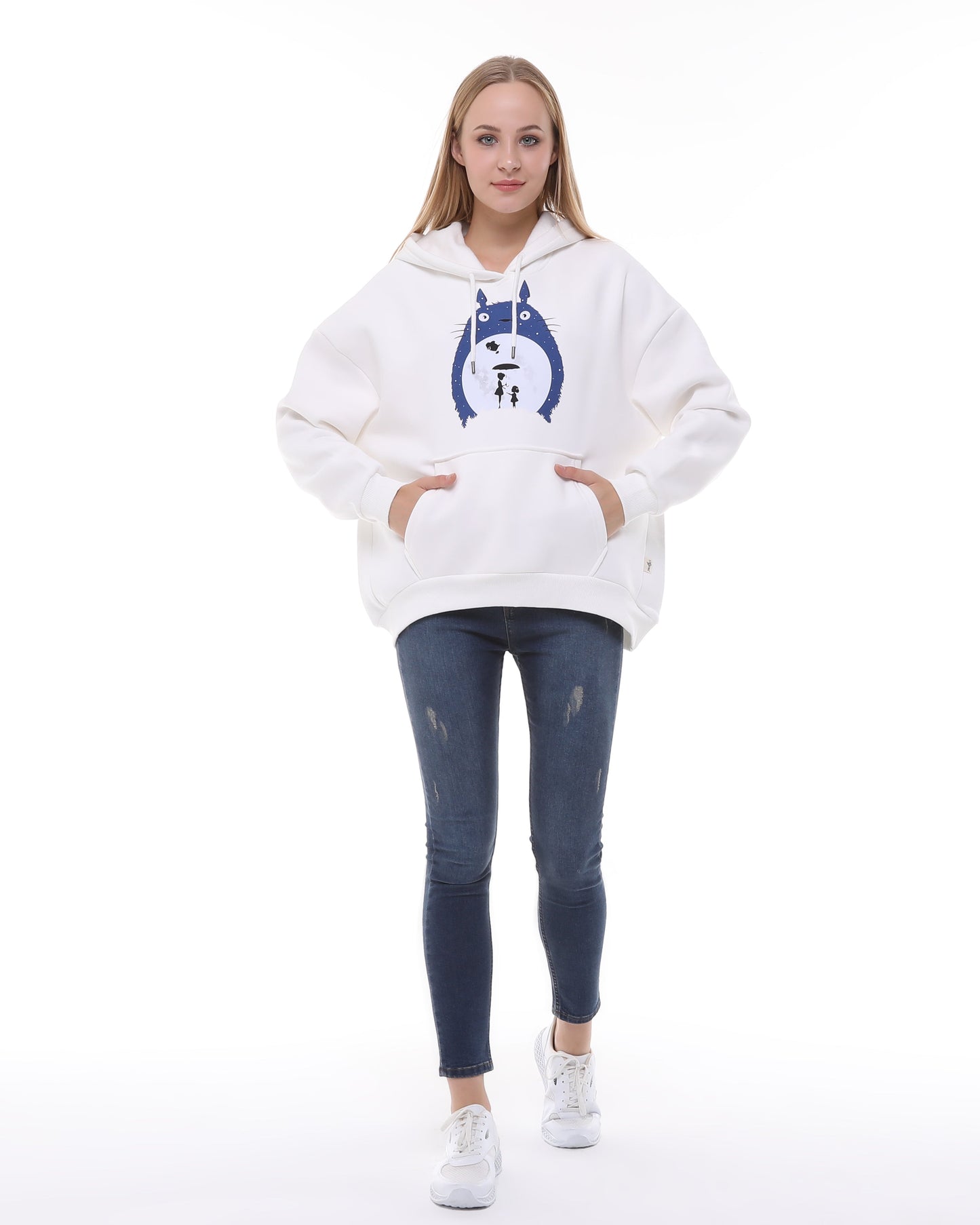 Toto  Print Fleece Cotton Women Long Sleeve  Hoodie