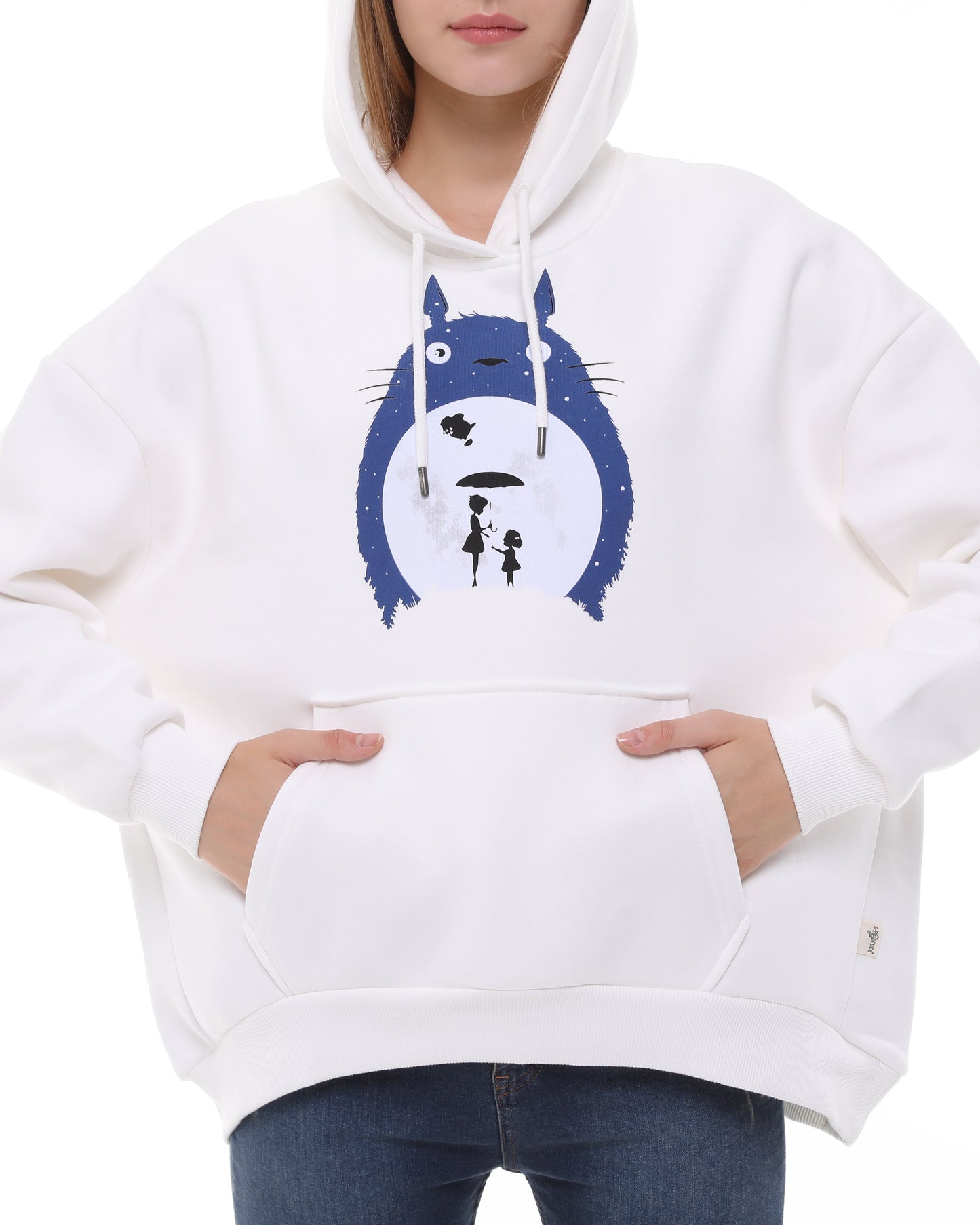 Toto  Print Fleece Cotton Women Long Sleeve  Hoodie