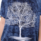 Shiny Sparkly Tree of Life Ballon Cut  Tie Die Top