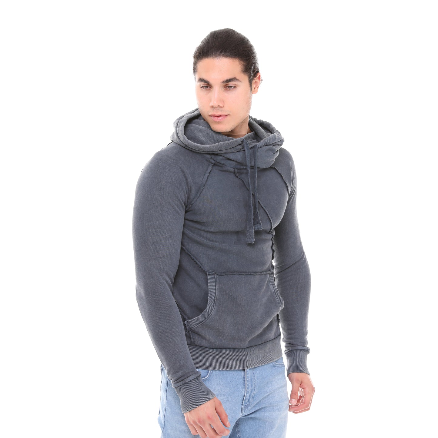 Stone Washed ANTRACİTE  Cotton Men's Hoodie