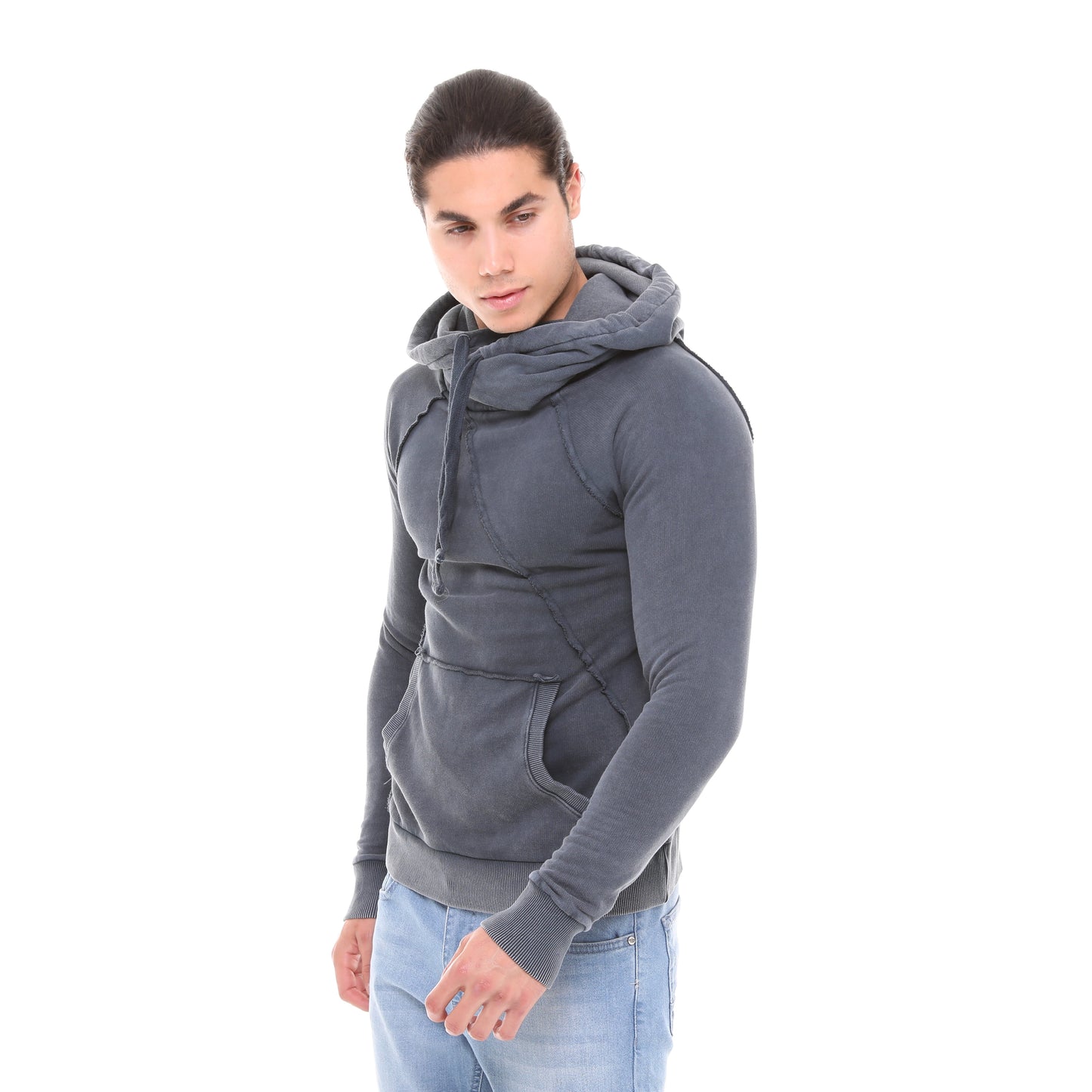 Stone Washed ANTRACİTE  Cotton Men's Hoodie