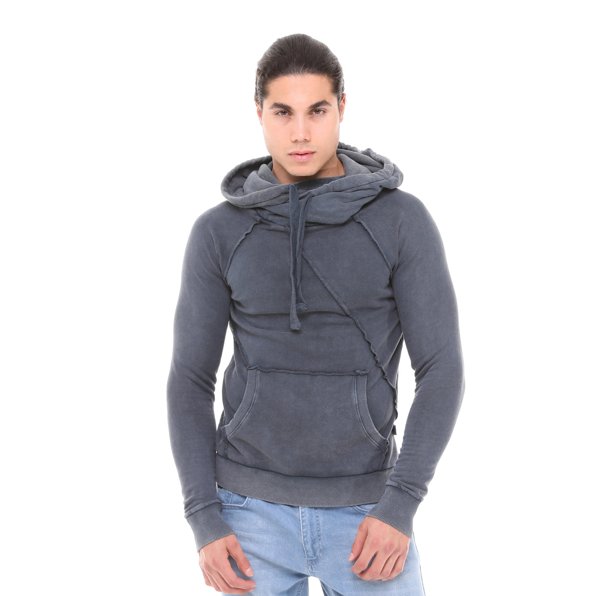 Stone Washed ANTRACİTE  Cotton Men's Hoodie