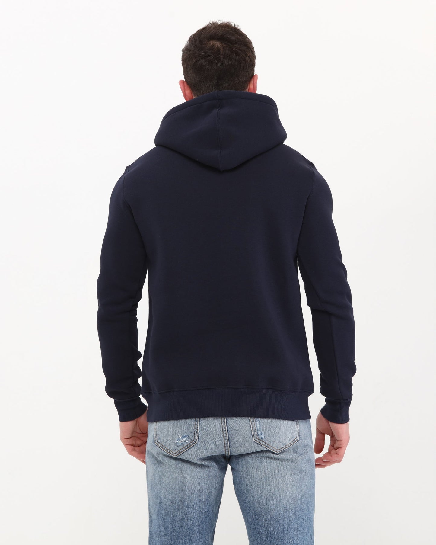 Navy Blue London Souvenir Print Men's Fleece  Hoodie