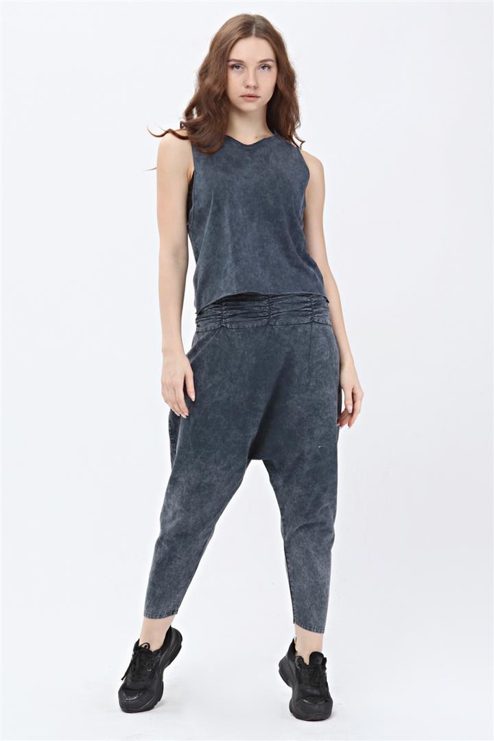 Stone Washed Plain cutting back  Lace Cotton Women Vest
