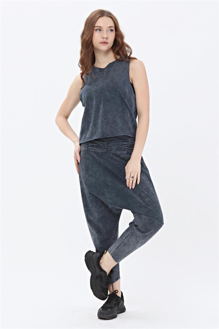 Stone Washed Plain cutting back  Lace Cotton Women Vest