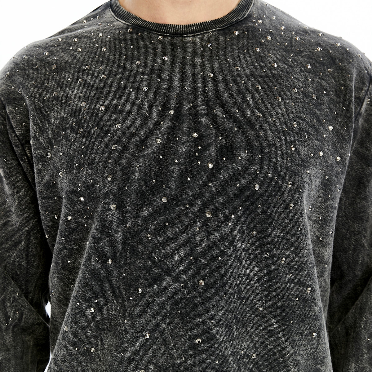 Anthracite Stone Washed STONE STAR PLAIN Cotton Men's Sweatshirt