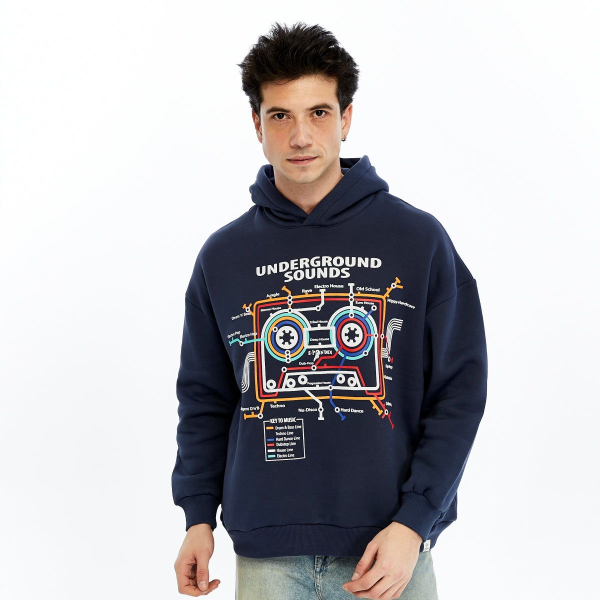 UnderGround Sound Print Men's Cotton Hoodie
