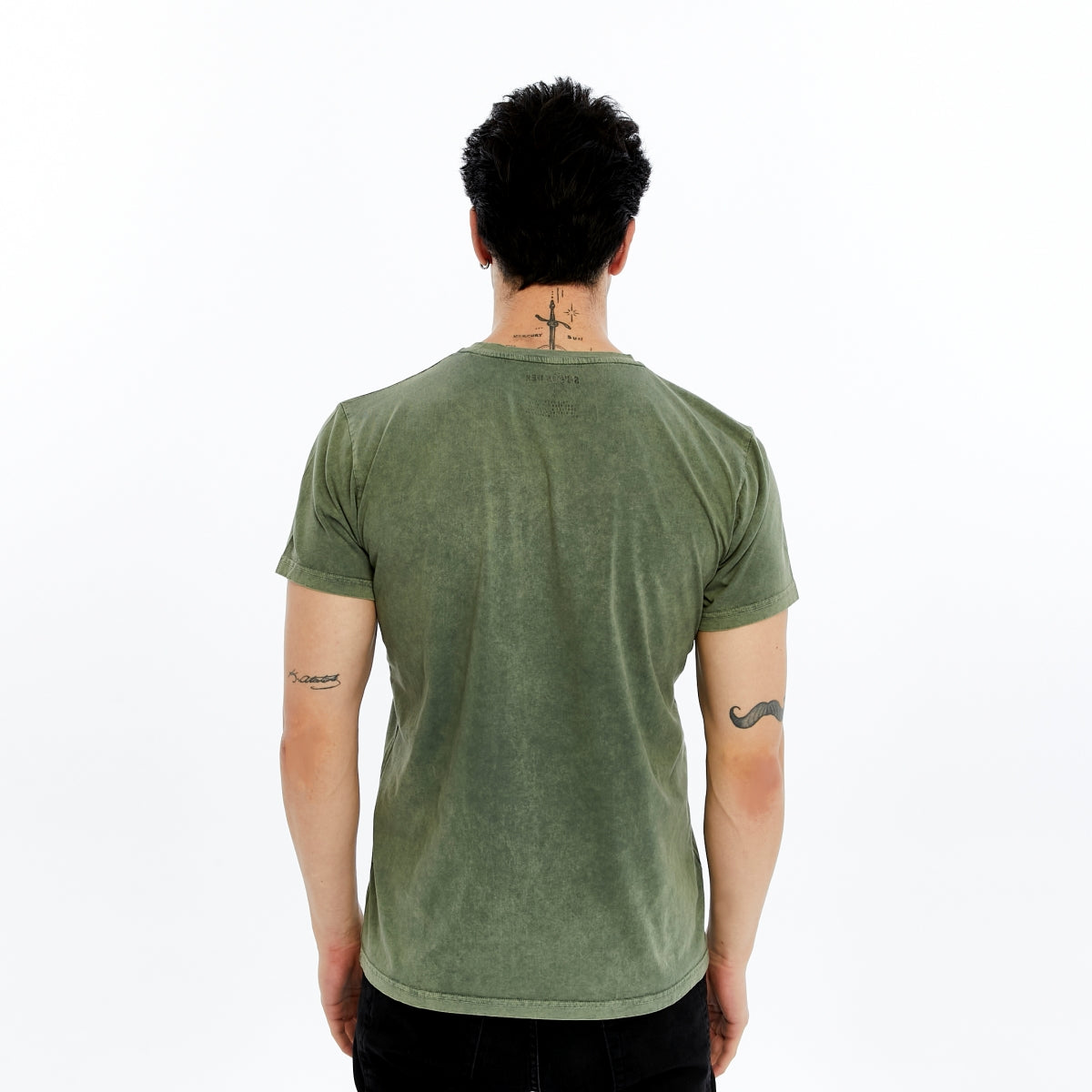 Stone Washed FUNGUY MUSHROOM  Printed Cotton  T-shirt