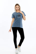 Acid Washed It's Fine I'M Fine Everything Is Fine Printed Cotton Women T-shirt