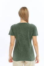 Acid Washed It's Fine I'M Fine Everything Is Fine Printed Cotton Women T-shirt