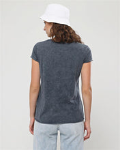 Load image into Gallery viewer, Anthracite Stone Washed I Allow Transformation Printed Cotton Women Scoop Neck T-shirt
