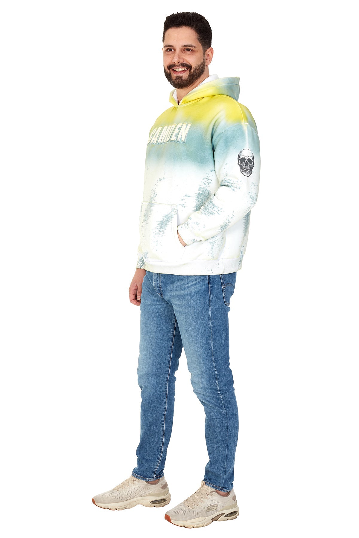 Fleece  SPLASH COLORED CAMDEN PRINTED  Men's Cotton Hoodie