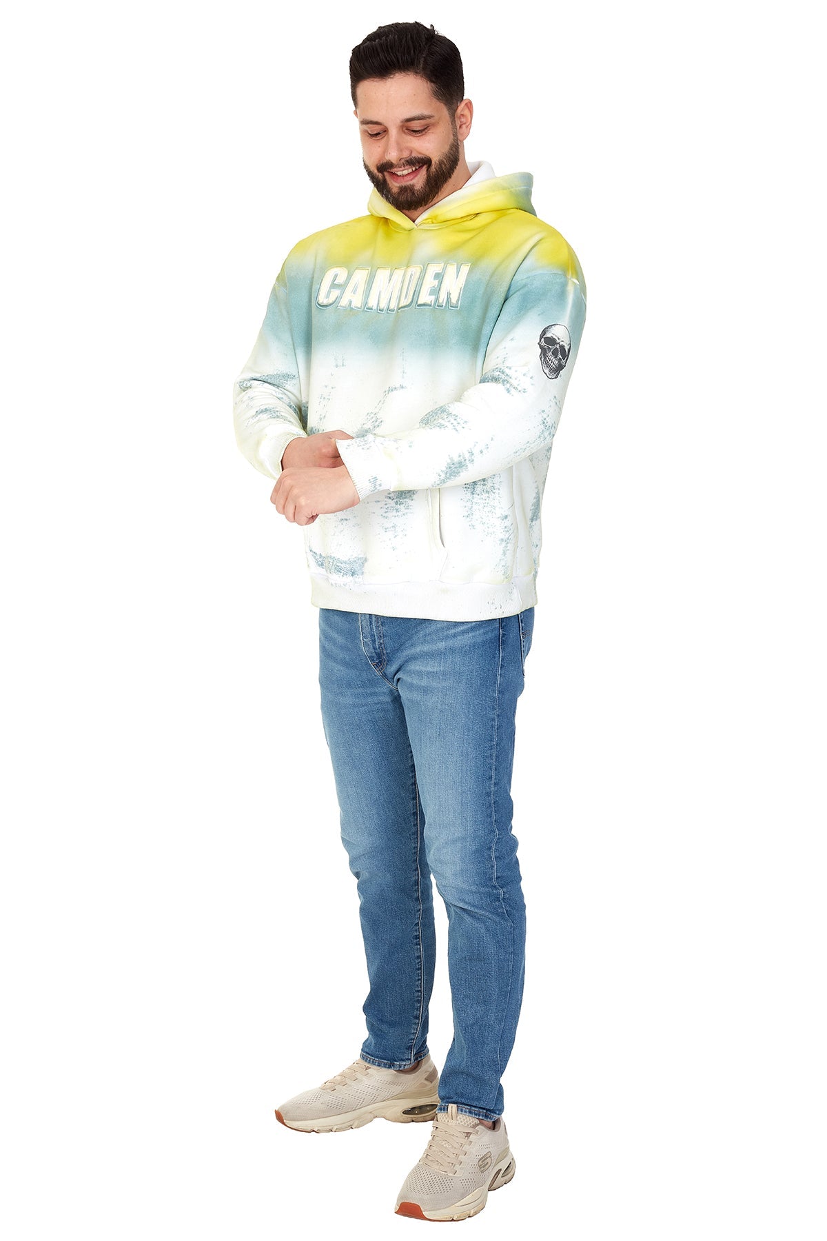 Fleece  SPLASH COLORED CAMDEN PRINTED  Men's Cotton Hoodie