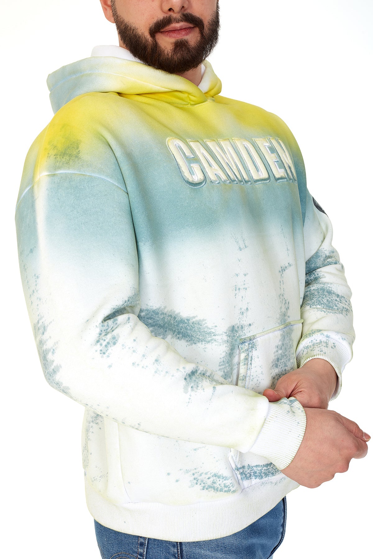 Fleece  SPLASH COLORED CAMDEN PRINTED  Men's Cotton Hoodie