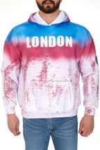 Fleece  SPLASH COLORED LONDON  Men's Cotton Hoodie