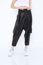 Black Satin Harem Women Trousers