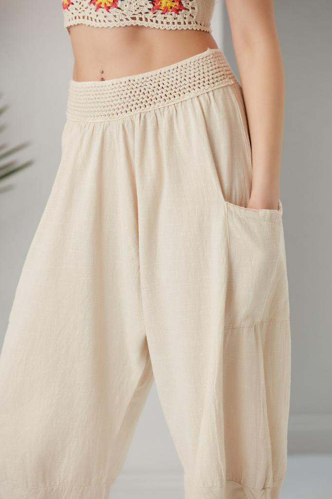 Adjustable Waist Tapered cut Women Cotton Trousers