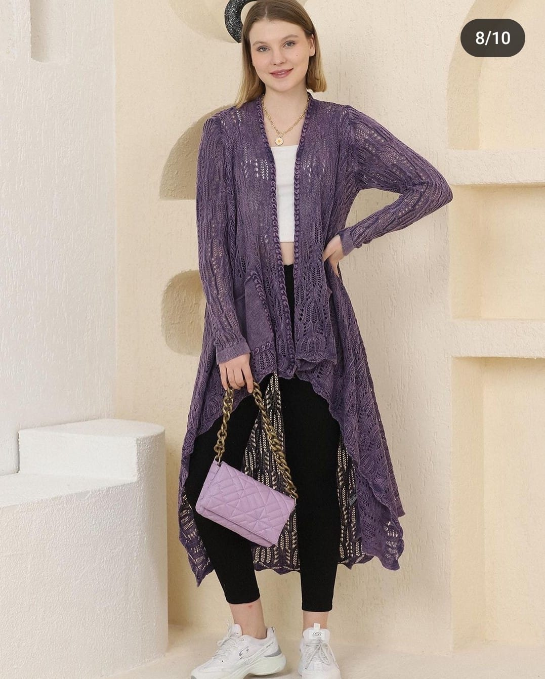 New Waterfall  Detail Long  Women Cardigan