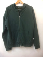 Plain ZIPPED Cotton   Men's Hooded  Greeen Jacket