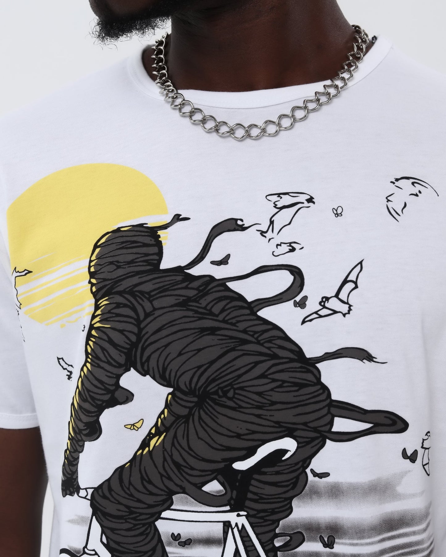 Mummy On Bike  Printed Cotton T-shirt