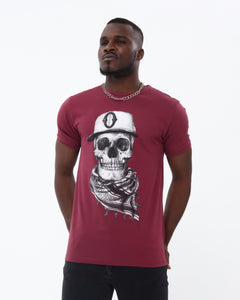 Scarf Skull Printed Cotton T-shirt
