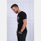 Black Dj Master Printed Cotton T-shirt - S-Ponder Shop
