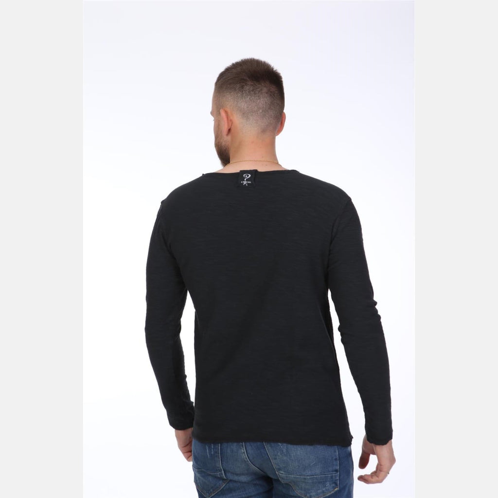 Black Long Sleeve Cotton T-shirt - S-Ponder Shop