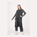 Black Oversize Bohemian Woman Pants with Pocket Details Trousers Shalwar S-Ponder