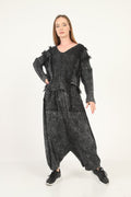 Black  Oversize Bohemian Drop Crotch Woman Pants