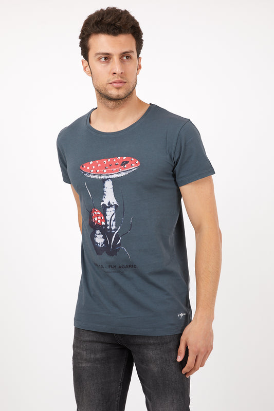 Fly Agaric Little Mushroom Printed Men's Cotton T-Shirt