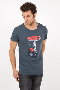 Fly Agaric Little Mushroom Printed Men's Cotton T-Shirt