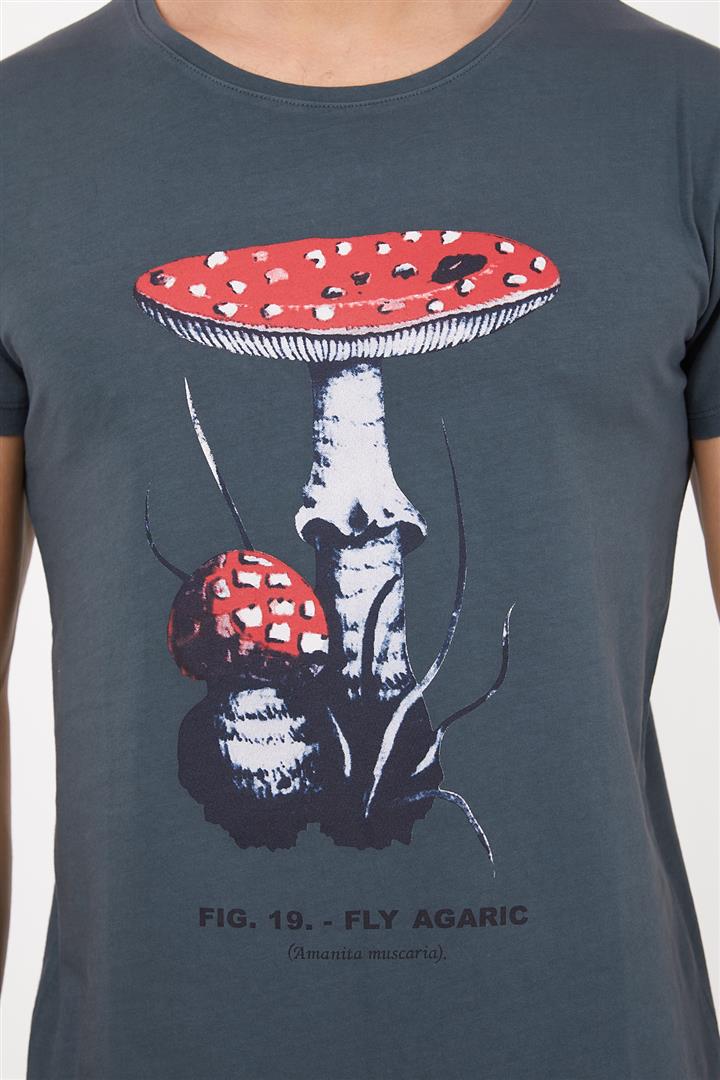 Fly Agaric Little Mushroom Printed Men's Cotton T-Shirt