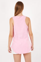 Stone Washed Red Hat Cat Cotton Women Top Tank