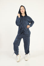 Load image into Gallery viewer, WASHED RUCHED HOODED COTTON LOUNGE-WEAR

