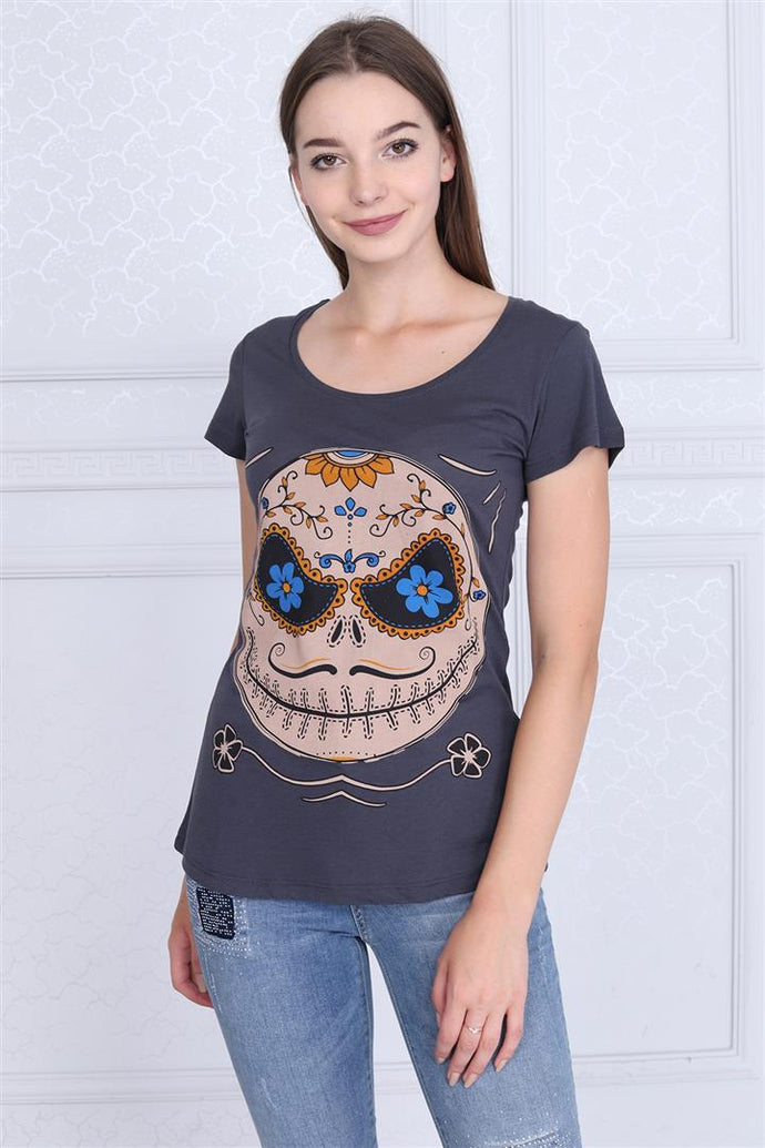 Grey Mexican Gringo Printed Cotton Women T-shirt Tee Top Timya Wholesale S-Ponder