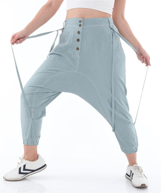 Women Hippie Cotton Pants With Strap