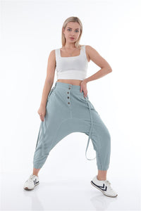 Women Hippie Cotton Pants With Strap